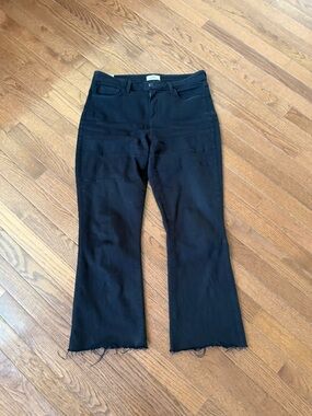 L’agence Women's Black Flare Jeans - Raw Hem, size 29